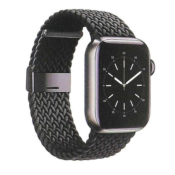 GEAR Watch Band Braided BLACK Apple Watch 38/40/41mm in the group Sport, leisure & Hobby / Smartwatch & Activity trackers / Accessories at TP E-commerce Nordic AB (C15826)