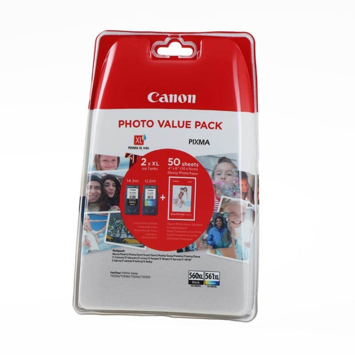 Canon Ink 3712C004 PG-560XL/CL-561XL Multipack in the group COMPUTERS & PERIPHERALS / Printers & Accessories / Ink & Toner / Ink cartridges / Canon at TP E-commerce Nordic AB (C15934)