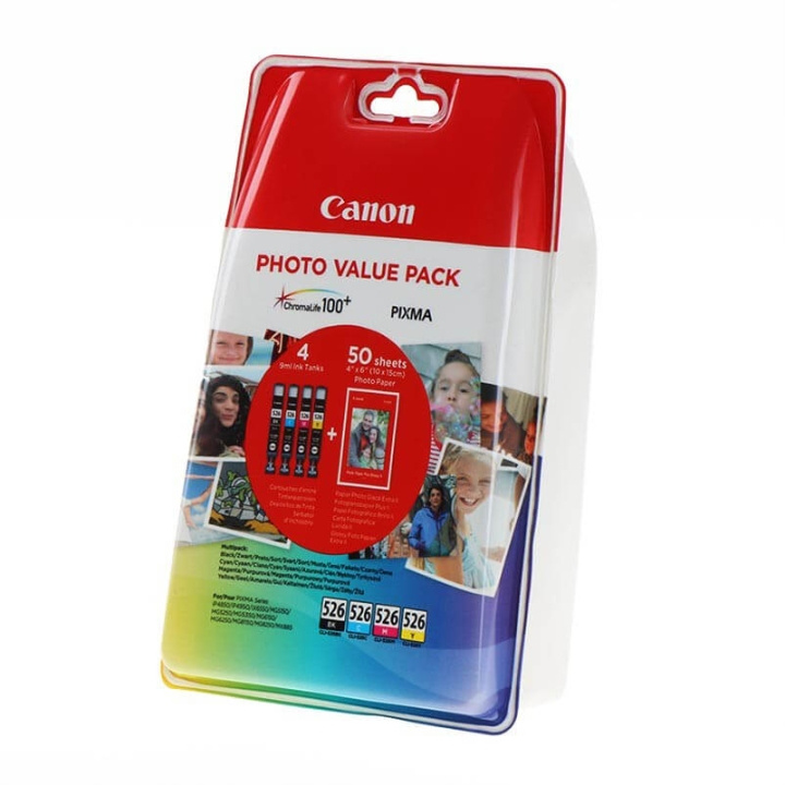 Canon Ink 4540B017 CLI-526 Multipack + Paper in the group COMPUTERS & PERIPHERALS / Printers & Accessories / Ink & Toner / Ink cartridges / Canon at TP E-commerce Nordic AB (C15944)