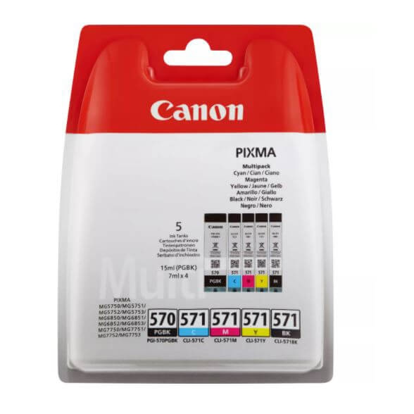 Canon Ink 0372C004 PGI-570/CLI-571 Multipack in the group COMPUTERS & PERIPHERALS / Printers & Accessories / Ink & Toner / Ink cartridges / Canon at TP E-commerce Nordic AB (C15955)