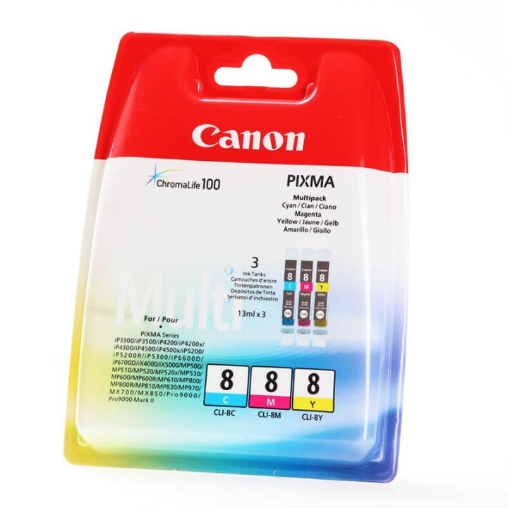 Canon Ink 0621B029 CLI-8 C/M/Y in the group COMPUTERS & PERIPHERALS / Printers & Accessories / Ink & Toner / Ink cartridges / Canon at TP E-commerce Nordic AB (C15969)