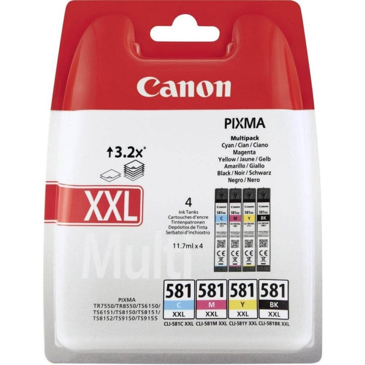 Canon Ink 1998C005 CLI-581XXL Multipack in the group COMPUTERS & PERIPHERALS / Printers & Accessories / Ink & Toner / Ink cartridges / Canon at TP E-commerce Nordic AB (C15994)