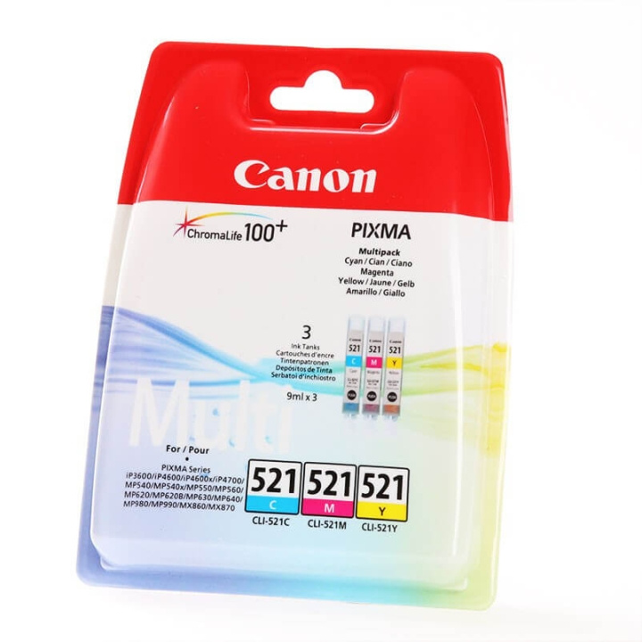 Canon Ink 2934B010 CLI-521 Multipack C/M/Y in the group COMPUTERS & PERIPHERALS / Printers & Accessories / Ink & Toner / Ink cartridges / Canon at TP E-commerce Nordic AB (C16038)