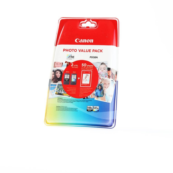 Canon Ink 5222B013 PG-540XL/CL-541XL Multipack + Paper in the group COMPUTERS & PERIPHERALS / Printers & Accessories / Ink & Toner / Ink cartridges / Canon at TP E-commerce Nordic AB (C16070)