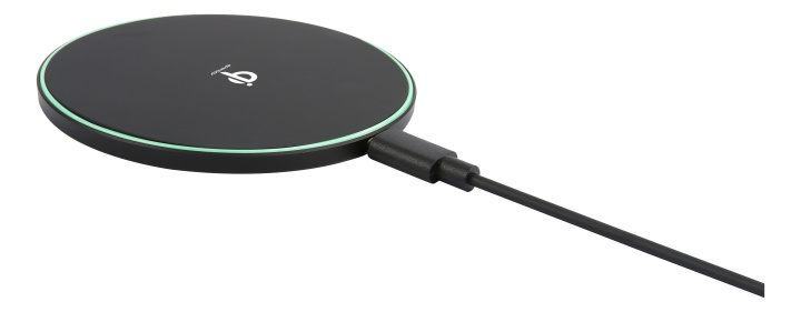 Essentials Qi Wireless charger 10W, USB-C cable 1m, LED in the group SMARTPHONE & TABLETS / Chargers & Cables / Wireless Qi chargers at TP E-commerce Nordic AB (C16148)