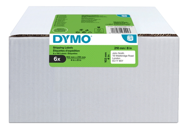 Dymo® LabelWriter 102x210mm, White, 6 Rolls x140 Label in the group COMPUTERS & PERIPHERALS / Printers & Accessories / Printers / Label machines & Accessories / Labels at TP E-commerce Nordic AB (C16193)