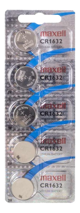 Maxell Lithium CR1632 5P in the group HOME ELECTRONICS / Batteries & Chargers / Batteries / Button cell at TP E-commerce Nordic AB (C16317)