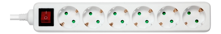 DELTACO Jordat grenuttag strömbryt, 6x CEE 7/3, 1x CEE 7/7, 5m, v in the group HOME, HOUSEHOLD & GARDEN / Electricity & Lighting / Power strips at TP E-commerce Nordic AB (C16452)