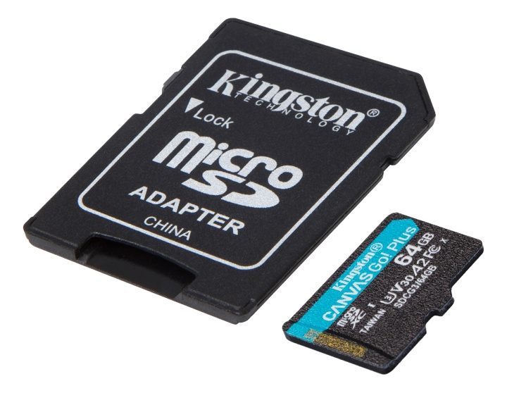 Kingston 64GB microSDXC Canvas Go Plus 170R A2 U3 V30 Card + ADP in the group HOME ELECTRONICS / Storage media / Memory cards / MicroSD/HC/XC at TP E-commerce Nordic AB (C16614)