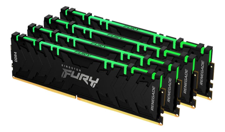 Kingston 32GB 3600MHz DDR4 CL16 DIMM (Kit of 4) FURY Renegade RGB in the group COMPUTERS & PERIPHERALS / Computer components / RAM memory / DDR4 at TP E-commerce Nordic AB (C16789)