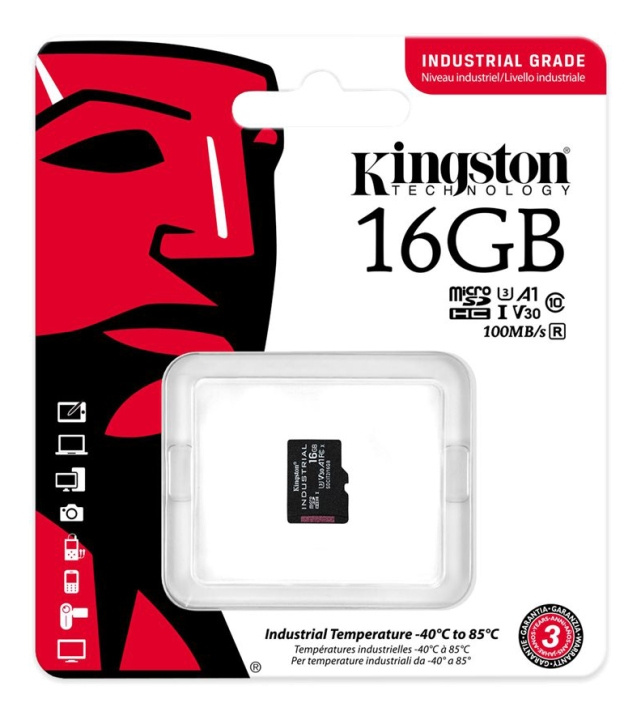 Kingston 16GB microSDHC Industrial C10 A1 pSLC Card w/o Adapter in the group HOME ELECTRONICS / Storage media / Memory cards / SD/SDHC/SDXC at TP E-commerce Nordic AB (C16836)