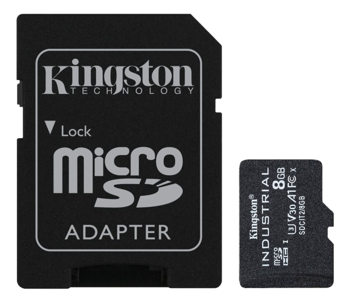 Kingston 8GB microSDHC Industrial C10 A1 pSLC Card + SD Adapter in the group HOME ELECTRONICS / Storage media / Memory cards / MicroSD/HC/XC at TP E-commerce Nordic AB (C16841)