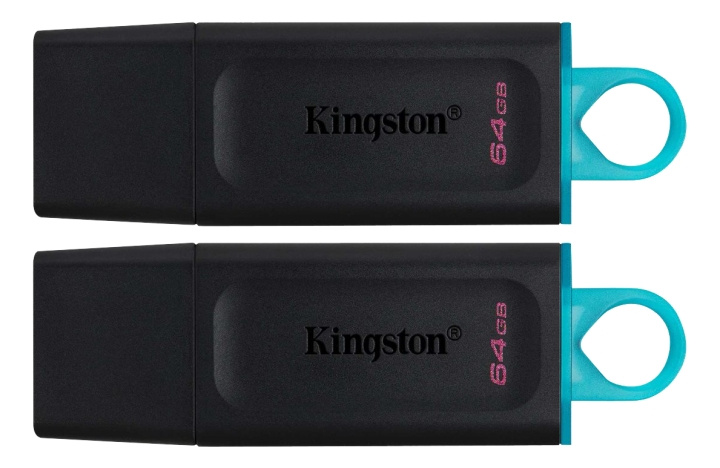 Kingston 64GB USB3.2 Gen 1 DataTraveler Exodia (Black + Teal) - 2 Pcs in the group HOME ELECTRONICS / Storage media / USB memory / USB 3.2 at TP E-commerce Nordic AB (C16905)