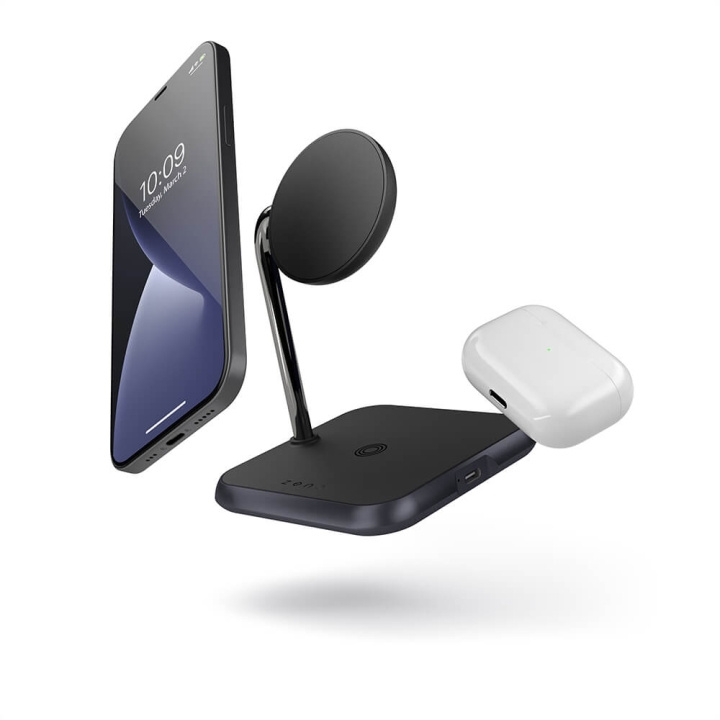 ZENS Wireless Charger 3in1 Alu 10W Qi Fast Charge Black in the group SMARTPHONE & TABLETS / Chargers & Cables / Wireless Qi chargers at TP E-commerce Nordic AB (C17095)