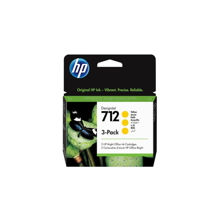 HP Ink 3ED79A 712 Yellow 3-pack in the group COMPUTERS & PERIPHERALS / Printers & Accessories / Ink & Toner / Ink cartridges / HP at TP E-commerce Nordic AB (C17345)