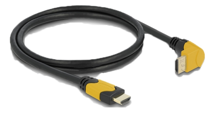 Delock High Speed HDMI cable male straight to male 90° upwards angled in the group HOME ELECTRONICS / Cables & Adapters / HDMI / Cables at TP E-commerce Nordic AB (C17500)