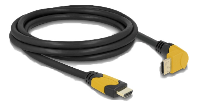 Delock High Speed HDMI cable male straight to male 90° upwards angled in the group HOME ELECTRONICS / Cables & Adapters / HDMI / Cables at TP E-commerce Nordic AB (C17501)