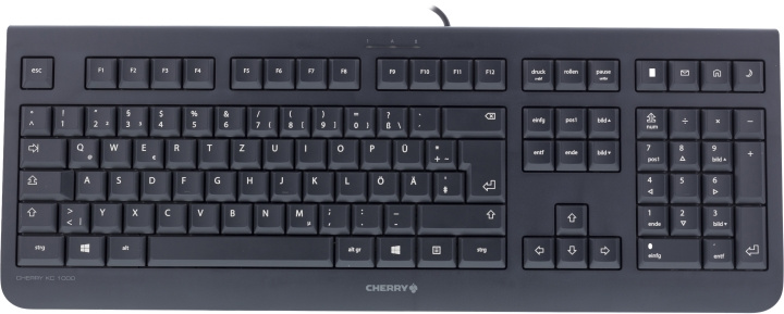 CHERRY KC1000, Nordisk layout, USB, 1,8m kabel, svart Retail in the group COMPUTERS & PERIPHERALS / Mice & Keyboards / Keyboards / Corded at TP E-commerce Nordic AB (C17594)