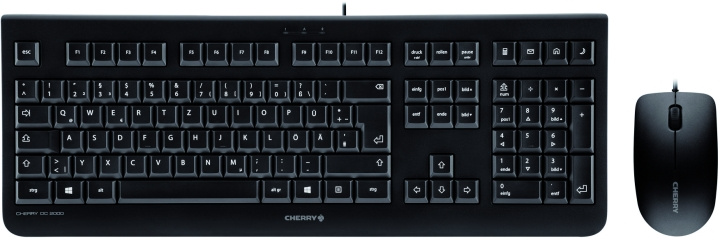 Cherry DC 2000, standardtangentbord inkl. 3-knappars mus, svart Retail in the group COMPUTERS & PERIPHERALS / Mice & Keyboards / Keyboards / Combo packs at TP E-commerce Nordic AB (C17596)