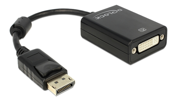 Delock Adapter Displayport 1.1 male > DVI female Passive black in the group COMPUTERS & PERIPHERALS / Computer cables / DisplayPort / Adapters at TP E-commerce Nordic AB (C17647)