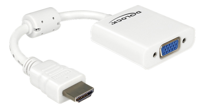 Delock Adapter HDMI-A male > VGA female white in the group COMPUTERS & PERIPHERALS / Computer cables / VGA / Adapters at TP E-commerce Nordic AB (C17663)