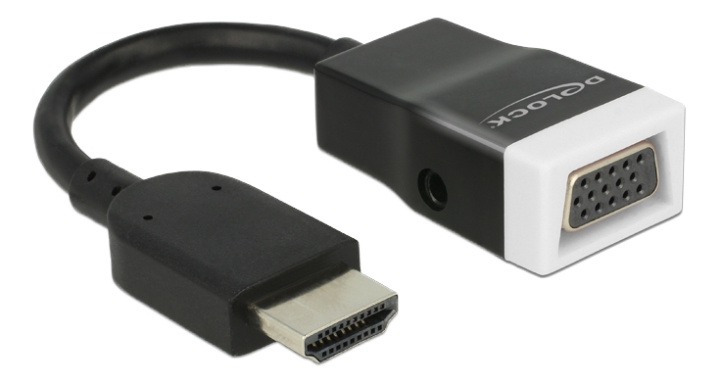Delock Adapter HDMI-A male > VGA female with Audio in the group COMPUTERS & PERIPHERALS / Computer cables / VGA / Adapters at TP E-commerce Nordic AB (C17671)