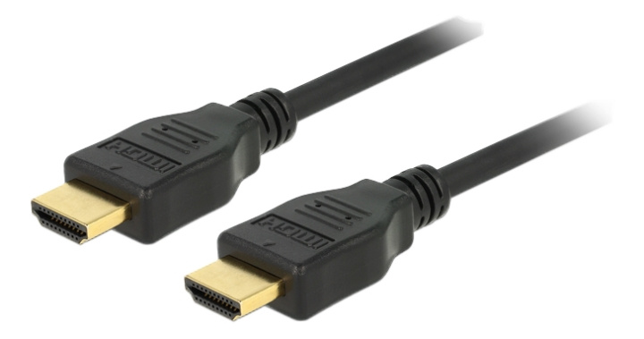 DeLOCK HDMI-kabel, 2m, HDMI hane - HDMI hane, 4096x2160 i 60Hz, 1080p i 120Hz, HEC, guldplätterade kontakter, svart in the group HOME ELECTRONICS / Cables & Adapters / HDMI / Cables at TP E-commerce Nordic AB (C17683)