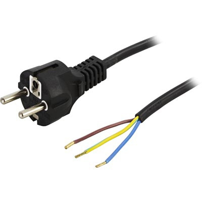DELTACO Earthed device cable, straight CEE 7/7 max 250V / 10A, 2m in the group COMPUTERS & PERIPHERALS / Computer cables / Device kable at TP E-commerce Nordic AB (C17727)