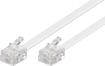 DELTACO modularkabel, 6P4C(RJ11) till 6P4C(RJ11), 2m, vit in the group HOME ELECTRONICS / Cables & Adapters / Telephone Cables & Adapters at TP E-commerce Nordic AB (C17744)