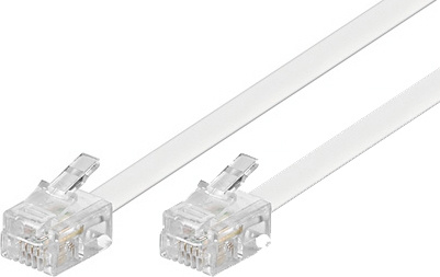DELTACO modularkabel, 6P4C(RJ11) till 6P4C(RJ11), 3m, vit in the group HOME ELECTRONICS / Cables & Adapters / Telephone Cables & Adapters at TP E-commerce Nordic AB (C17745)
