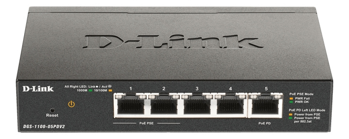 D-Link 5-Port Gigabit PoE Smart Managed Switch with 1 PD port in the group COMPUTERS & PERIPHERALS / Network / Switches / 10/100/1000Mbps at TP E-commerce Nordic AB (C17783)