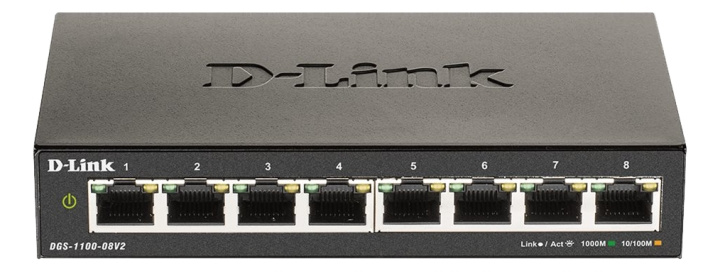D-Link 8-Port Gigabit Smart Managed Switch, Fanless in the group COMPUTERS & PERIPHERALS / Network / Switches / 10/100/1000Mbps at TP E-commerce Nordic AB (C17784)