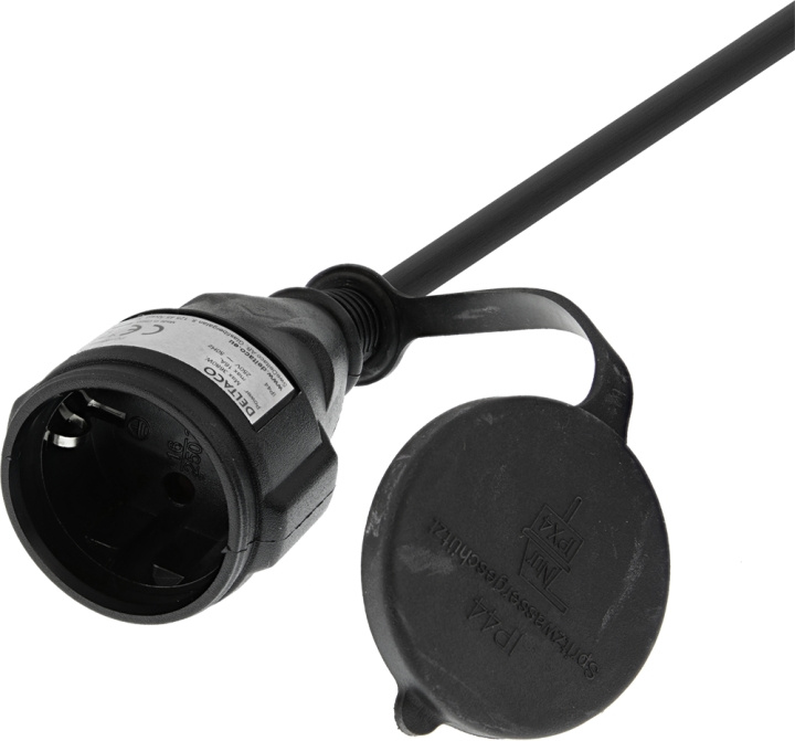 DELTACO Förlängningskabel, utomhusbruk, jordad, IP44, 10 m, Svart in the group HOME, HOUSEHOLD & GARDEN / Electricity & Lighting / Extension cables at TP E-commerce Nordic AB (C17892)