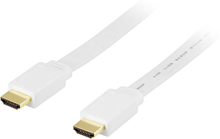 DELTACO flat HDMI cable, HDMI Standard Speed with Ethernet, 15m, white in the group HOME ELECTRONICS / Cables & Adapters / HDMI / Cables at TP E-commerce Nordic AB (C17904)
