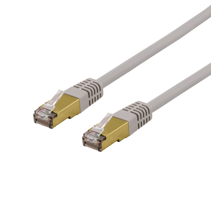 DELTACO S/FTP Cat6a patch cable, delta cert, LSZH, 0,3m, gray in the group COMPUTERS & PERIPHERALS / Computer cables / Network cables / Cat6 at TP E-commerce Nordic AB (C17993)