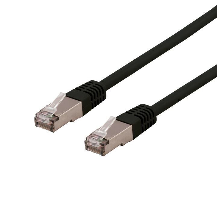 DELTACO S/FTP Cat6 patchkabel, LSZH, 1m, Black in the group COMPUTERS & PERIPHERALS / Computer cables / Network cables / Cat6 at TP E-commerce Nordic AB (C18044)