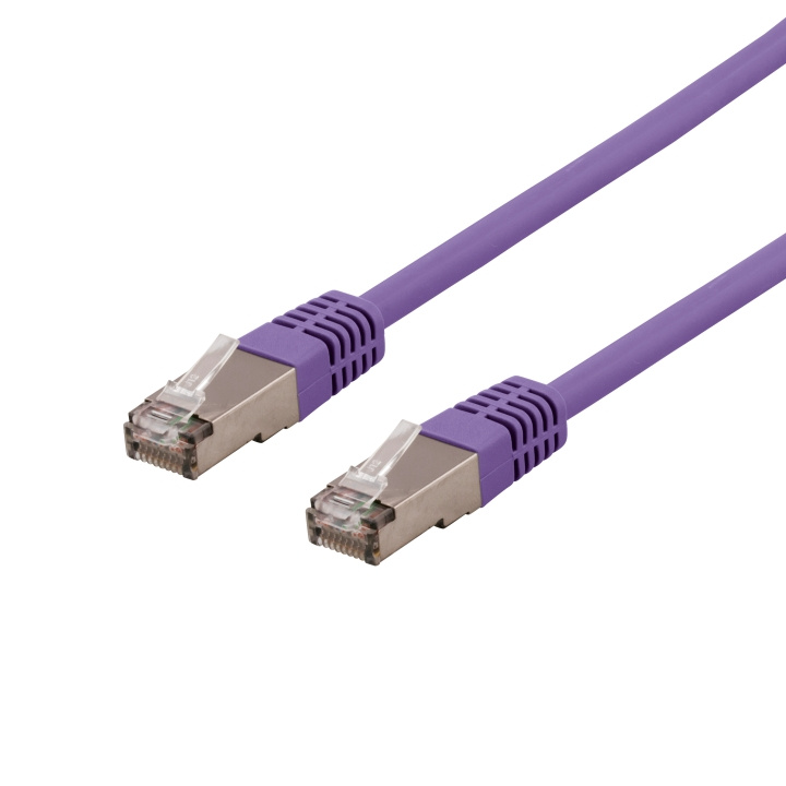 DELTACO S/FTP Cat6 patch cable 5m 250MHz Deltacertified LSZH Purple in the group COMPUTERS & PERIPHERALS / Computer cables / Network cables / Cat6 at TP E-commerce Nordic AB (C18081)
