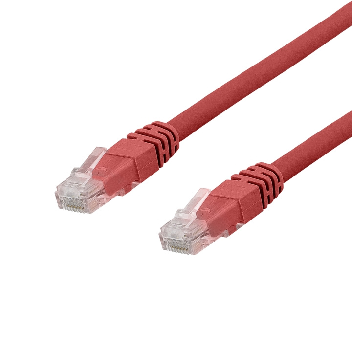DELTACO U/UTP Cat6a patchkabel, LSZH, 0,3m, Red in the group COMPUTERS & PERIPHERALS / Computer cables / Network cables / Cat6 at TP E-commerce Nordic AB (C18145)