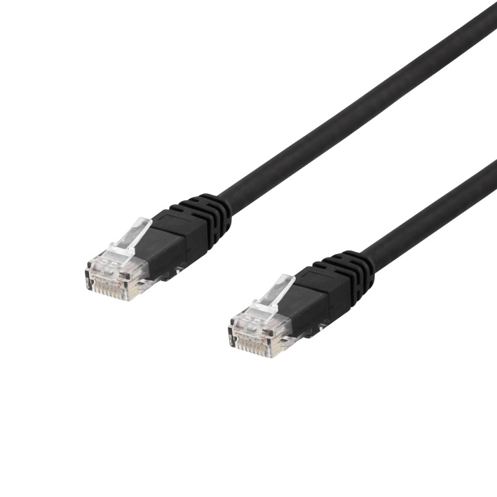 DELTACO U/UTP Cat6a patchkabel, LSZH, 0,3m, Black in the group COMPUTERS & PERIPHERALS / Computer cables / Network cables / Cat6 at TP E-commerce Nordic AB (C18147)