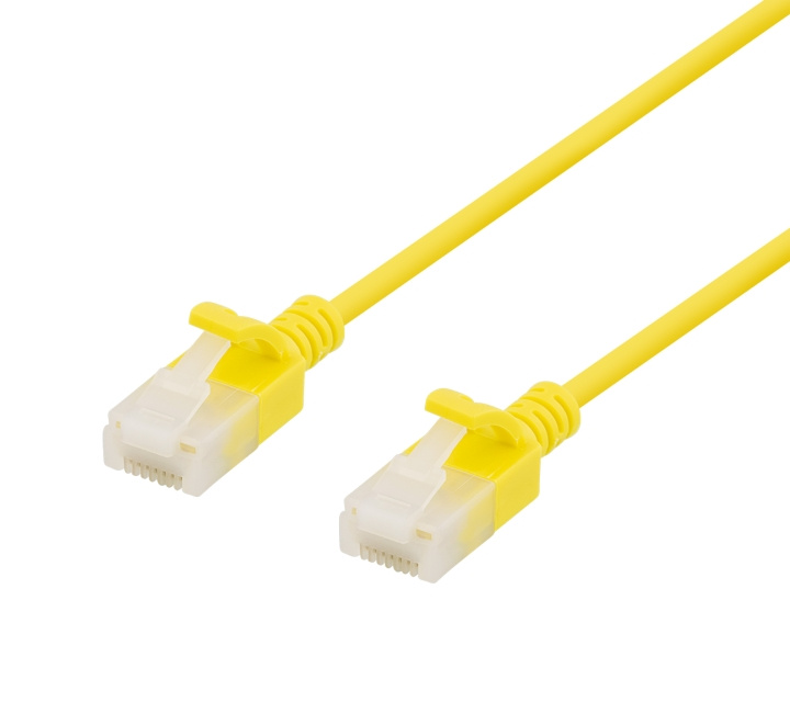 DELTACO U/UTP Cat6a patch cable, slim, 3,5mm diameter, 0,3m, yellow in the group COMPUTERS & PERIPHERALS / Computer cables / Network cables / Cat6 at TP E-commerce Nordic AB (C18288)