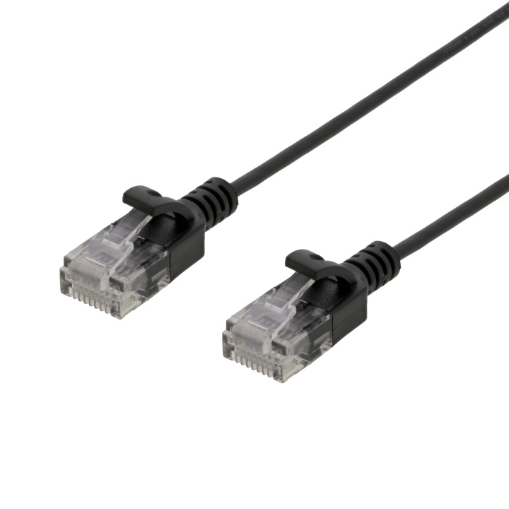 DELTACO Ultra Slim U/UTP Cat.6 patch cable, OD:2.6mm, Black in the group COMPUTERS & PERIPHERALS / Computer cables / Network cables / Cat6 at TP E-commerce Nordic AB (C18313)