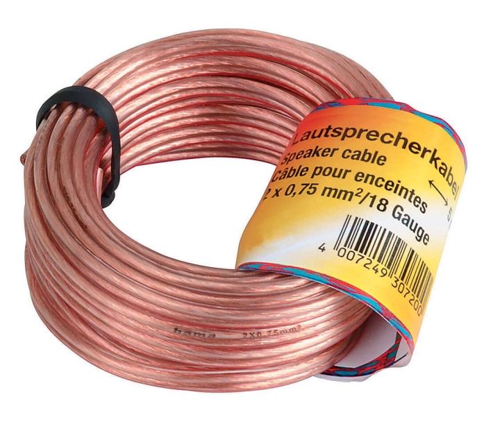 Hama Högtalarkabel 2x0.75mm2 Transparent 20m in the group HOME ELECTRONICS / Cables & Adapters / Speaker cables at TP E-commerce Nordic AB (C18466)