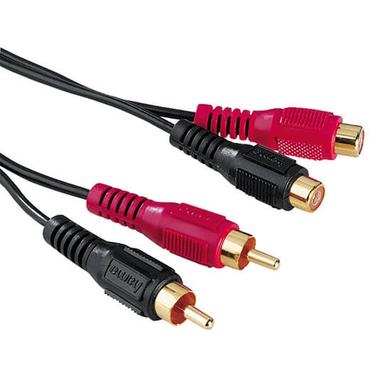HAMA Audio Cable, 2 RCA plugs - 2 RCA sockets, 4 m in the group HOME ELECTRONICS / Cables & Adapters / RCA / Cables at TP E-commerce Nordic AB (C18474)