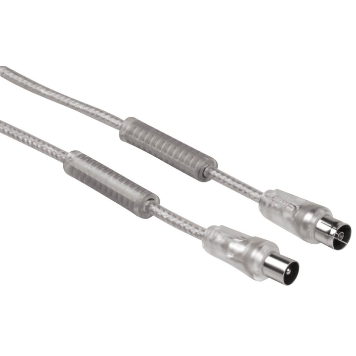 Hama Kabel Antenn 90dB Ferrit Transparent-Silver1.5m in the group HOME ELECTRONICS / Cables & Adapters / Antenna cables & Accessories / Antenna cables at TP E-commerce Nordic AB (C18481)