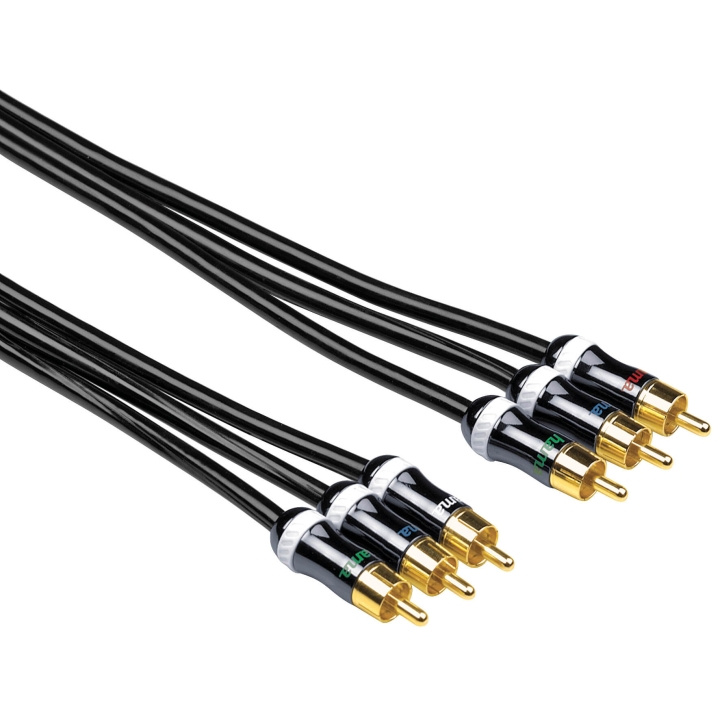 Hama YUV Cable, 3 RCA - 3 RCA, met al, 1.5 m in the group HOME ELECTRONICS / Cables & Adapters / RCA / Cables at TP E-commerce Nordic AB (C18486)