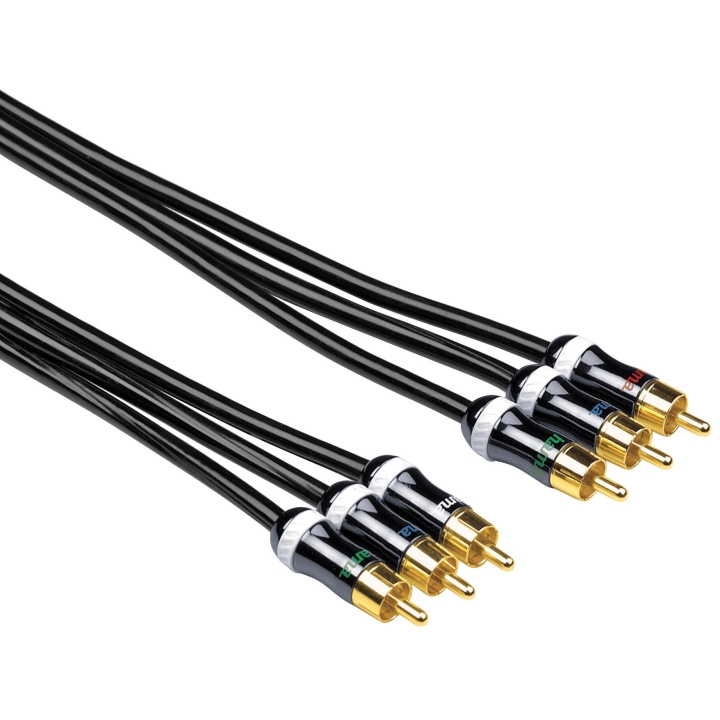 Hama YUV Cable, 3 RCA - 3 RCA, met al, 3.0 m in the group HOME ELECTRONICS / Cables & Adapters / RCA / Cables at TP E-commerce Nordic AB (C18487)