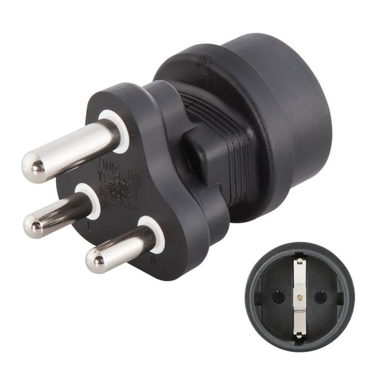 Hama Traveladapter EU-South Africa in the group HOME, HOUSEHOLD & GARDEN / Electricity & Lighting / Travel adapters at TP E-commerce Nordic AB (C18495)