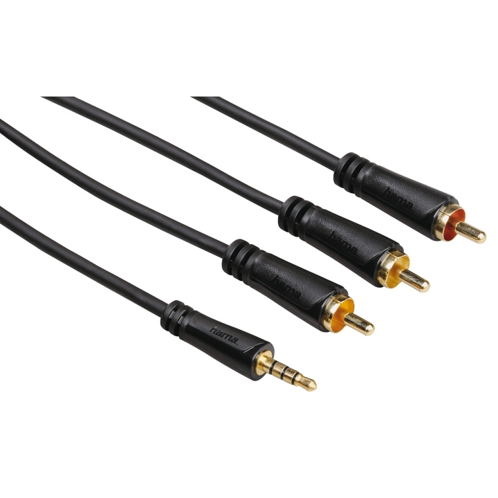 Hama Kabel 4pin 3,5mm-3xRCA Guld Svart 3m in the group HOME ELECTRONICS / Cables & Adapters / RCA / Cables at TP E-commerce Nordic AB (C18501)