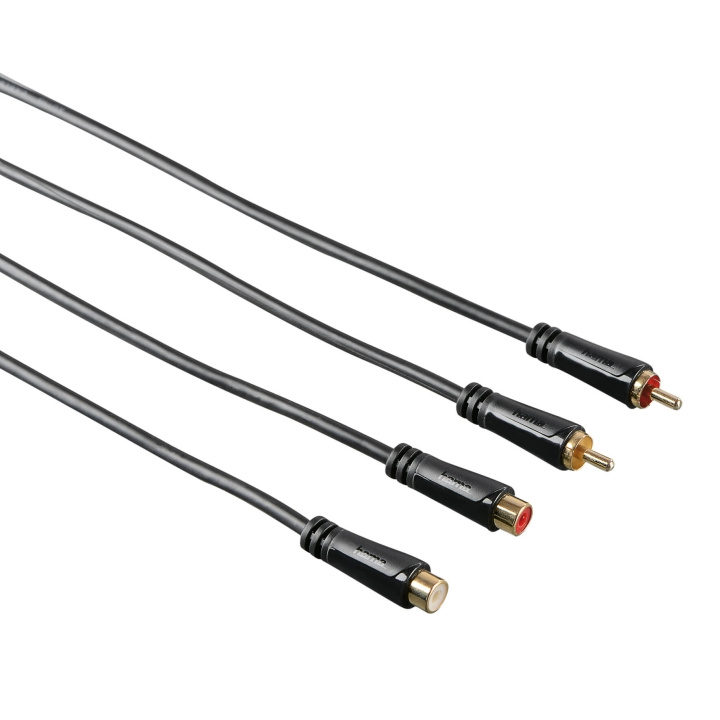 HAMA Audio Extension Cable, 2 RCA plugs - 2 RCA sockets, gold-pl in the group HOME ELECTRONICS / Cables & Adapters / RCA / Cables at TP E-commerce Nordic AB (C18509)