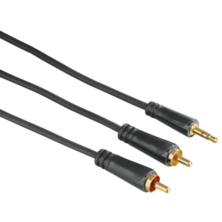 HAMA Audio Cable, 3.5 mm jack plug - 2 RCA plugs, stereo, gold-pl in the group HOME ELECTRONICS / Cables & Adapters / RCA / Cables at TP E-commerce Nordic AB (C18516)